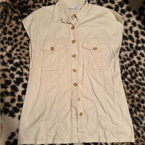 ASOS Cream Button-Down Dress